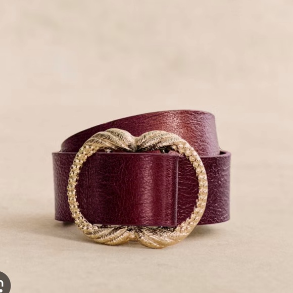 ISO IN SEARCH OF SEZANE ARTEMIS BELT in Cassis,Metallic Burgundy - Picture 2 of 2